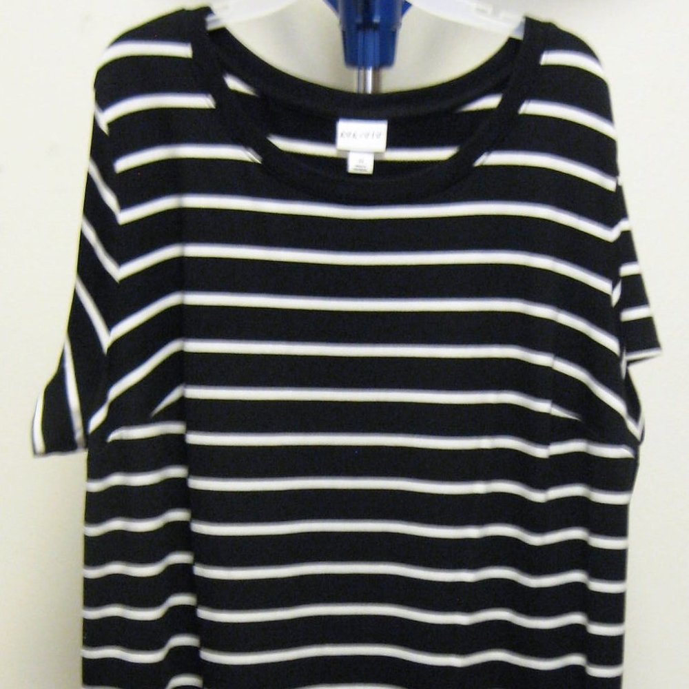 Ava & Viv 3X Blk & Wht Tshirt Dress